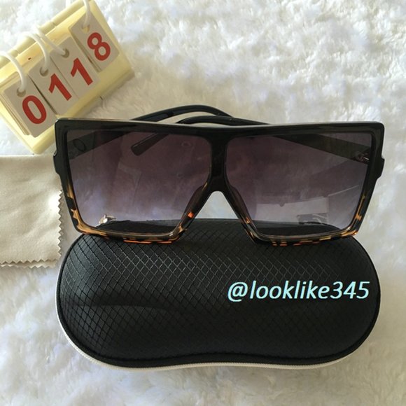 Leopard Print Frame Sunnies.Purple Lens Sunglasses - Picture 4 of 4